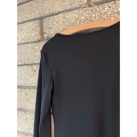 Black Long-Sleeve V-Neck Bodysuit By Leith Size M Stretch Fabric - Picture 6 of 6